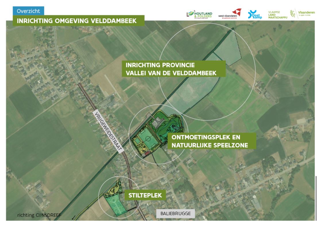 situeringsplan inrichting van de open ruimte aan de rand van het dorp Baliebrugge