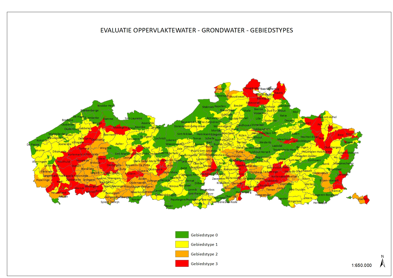 evaluatie oppervlaktewater - grondwater - gebiedstypes